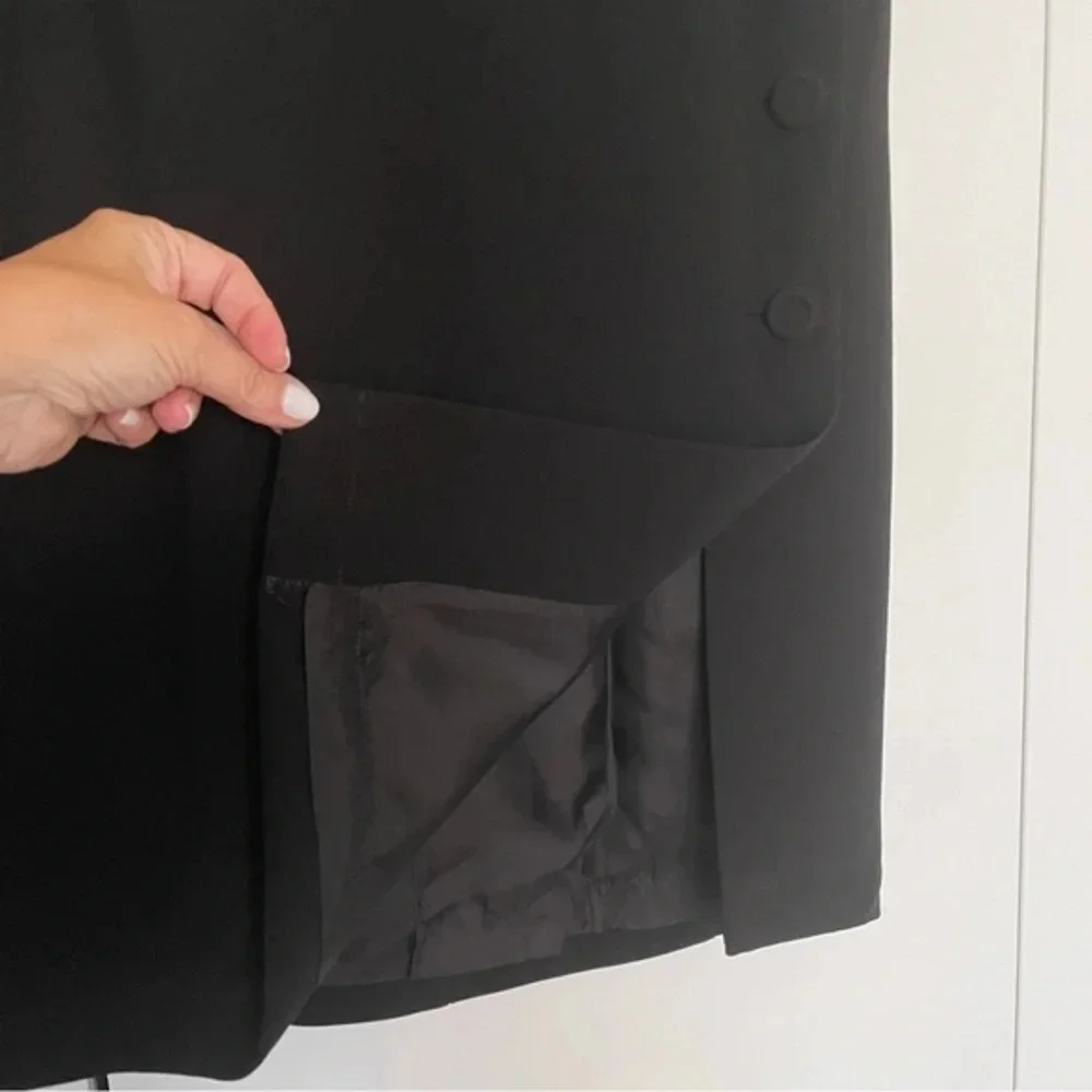 Skirt pencil crepe de chine Thierry Mugler black 42 EU (waist 15”)